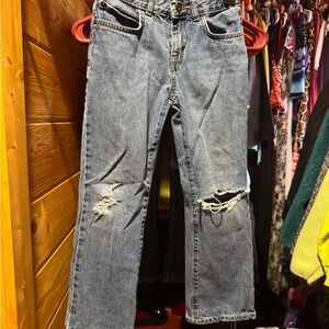 Bootcut Distressed Blue Jeans